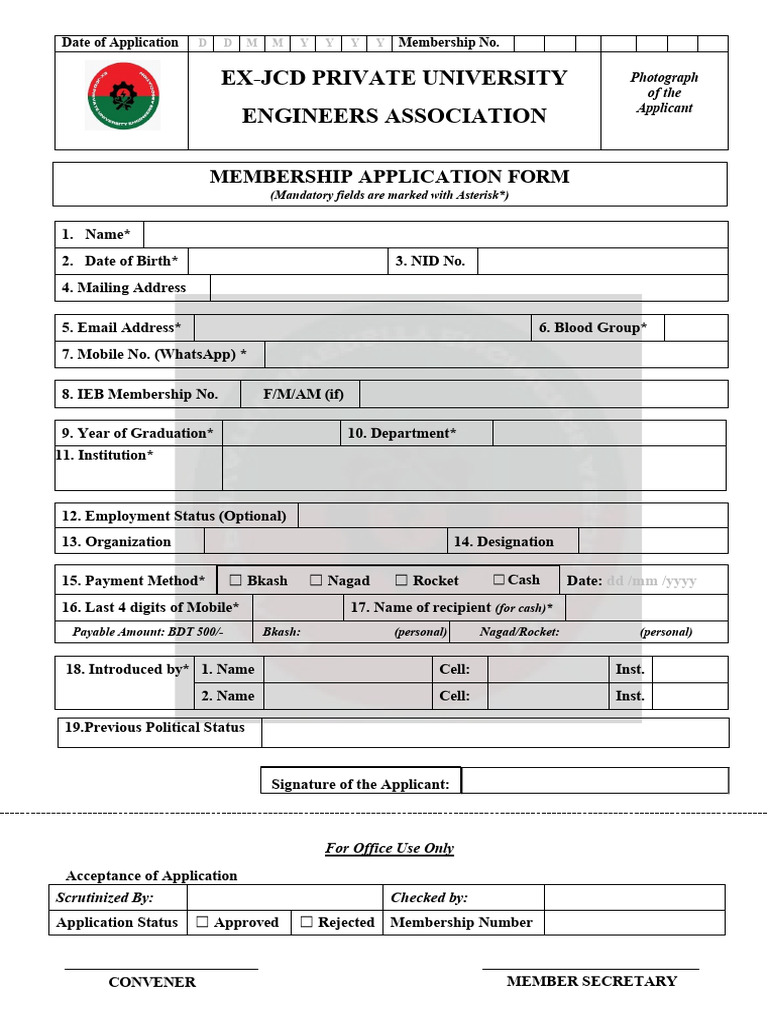Membership Form 1 | PDF