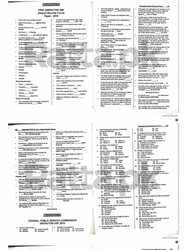 Asf Past Paper | PDF