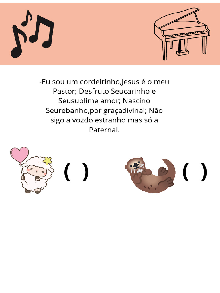 Eu Sou Um Cordeirinho, Jesus É o Meu Pastor Desfruto Seucarinho e ...