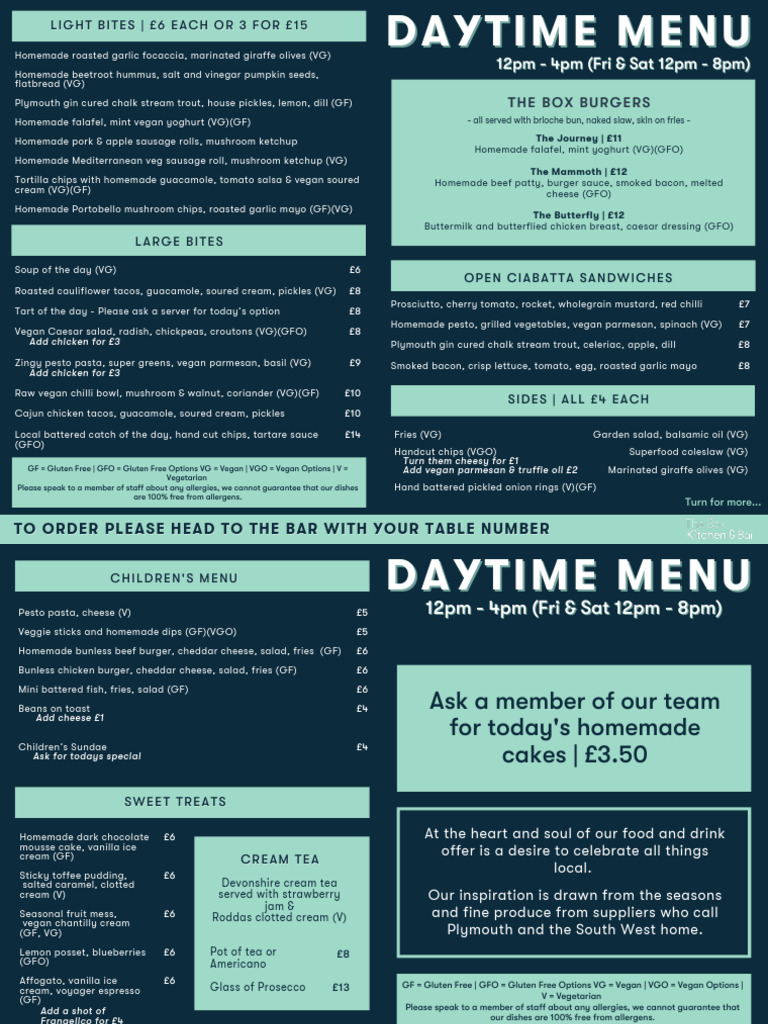 The Box New Menu May 2022 1652089944 | PDF | Drink | Hamburgers