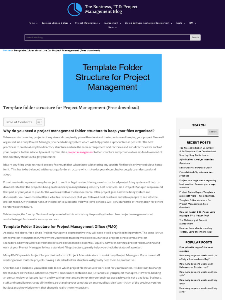Template folder structure for Project Management | PDF | Directory ...