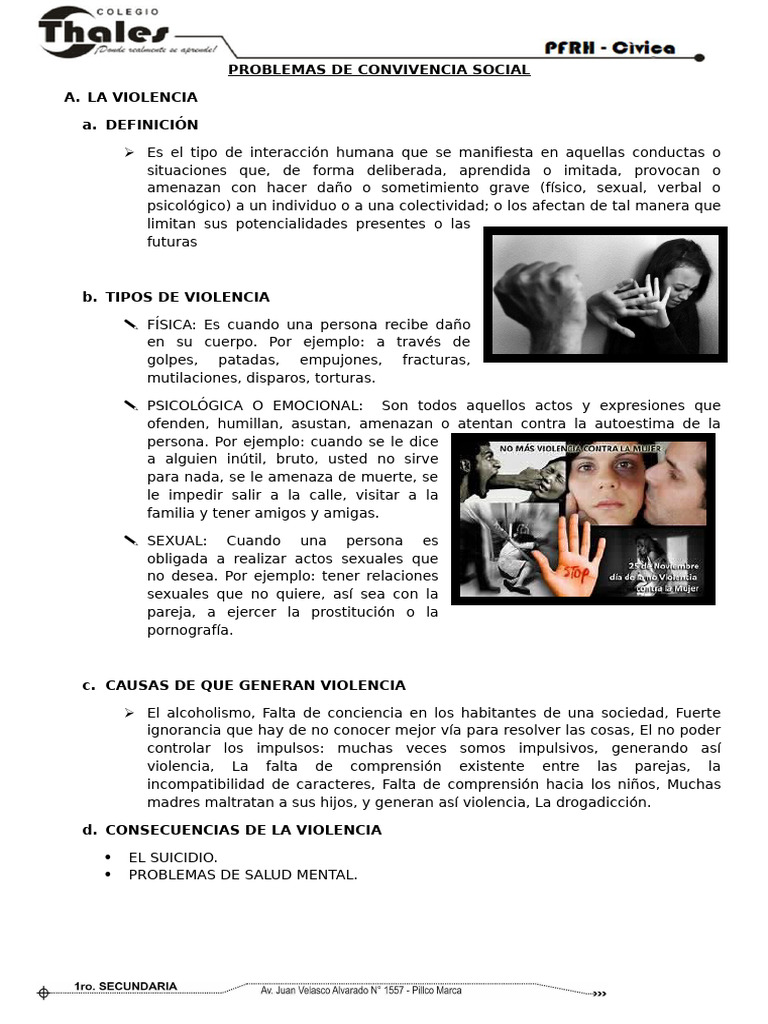 Tipos de Violencia en la Convivencia Social | PDF | Violencia