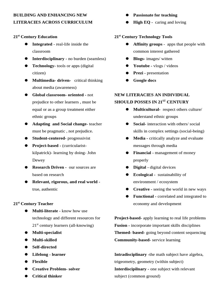 Enhancing 21st Century Literacy Skills | PDF | Project Based Learning ...