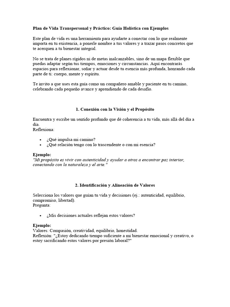 Guía Holística para un Plan de Vida | PDF | Meditación | Mente