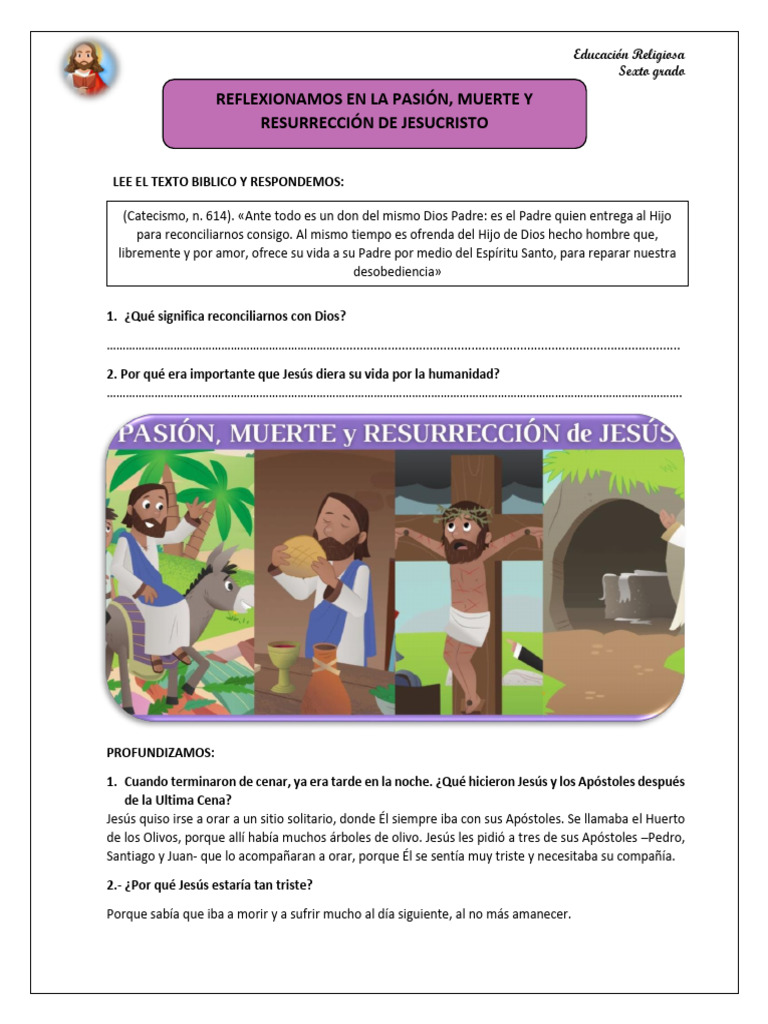 Muerte y Resurrección de Jesús para Niños | PDF | Jesús | Oración