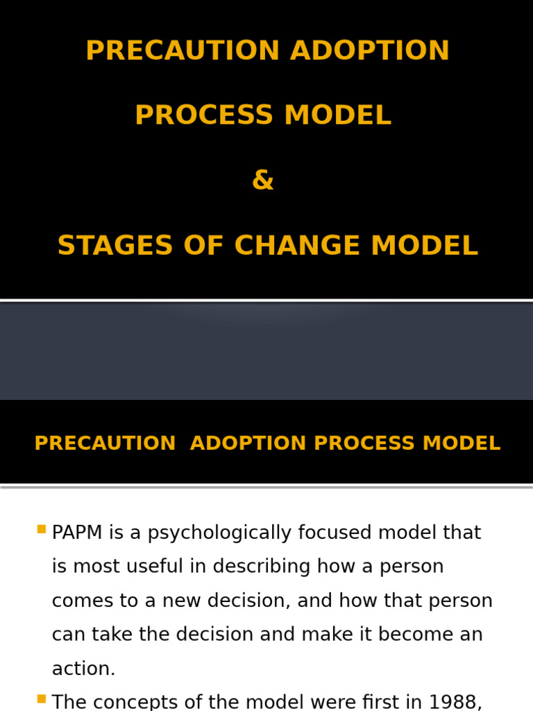 precaution Adoption Process Model and Stages of Change | PDF | Habits ...