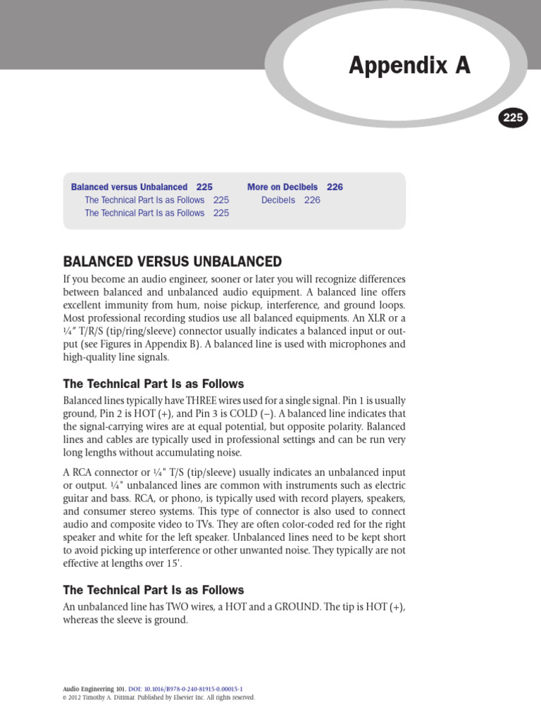 Appendix A - 2012 - Audio Engineering 101 | PDF | Decibel | Computer ...