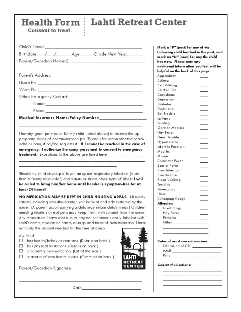 LRC Health Form | PDF