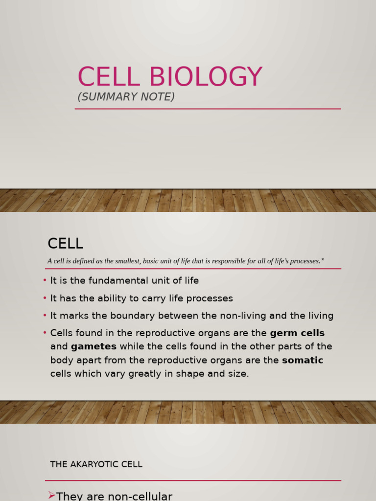 Cell Biology Overview and Types | PDF | Cell (Biology) | Eukaryotes