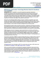 7-21 IRD Director of Information Technology Receives Award for Excellence from InsideNGO