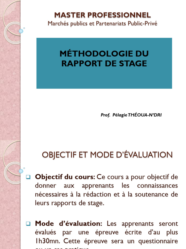 Rédaction et soutenance du rapport de stage | PDF | Business