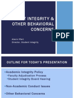 Student Integrity and Other Behavioural Concerns