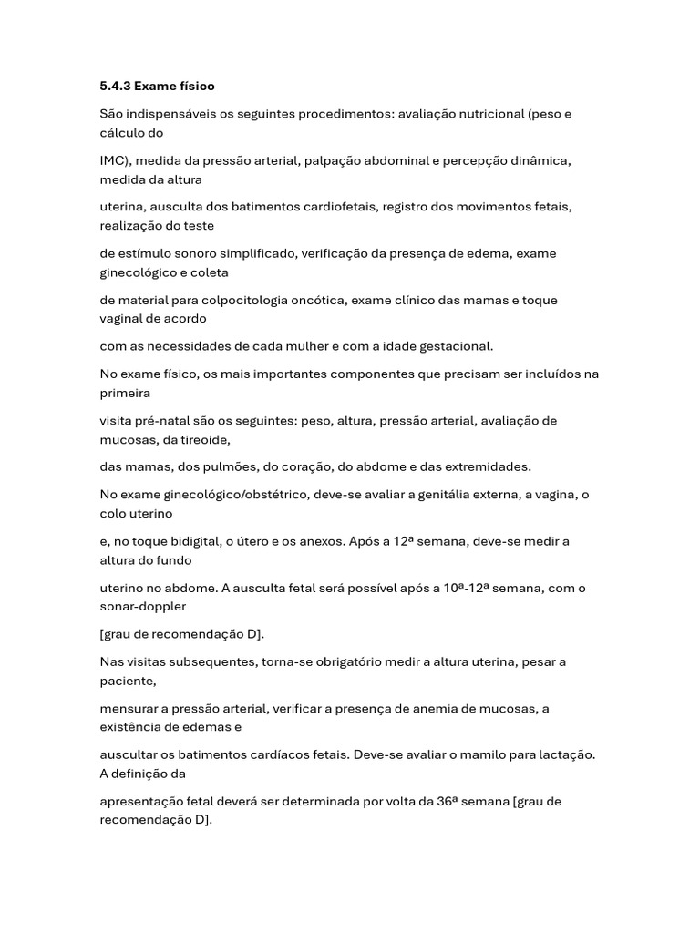 Exame Físico e Exames Pré-Natais Essenciais | PDF | Gravidez ...
