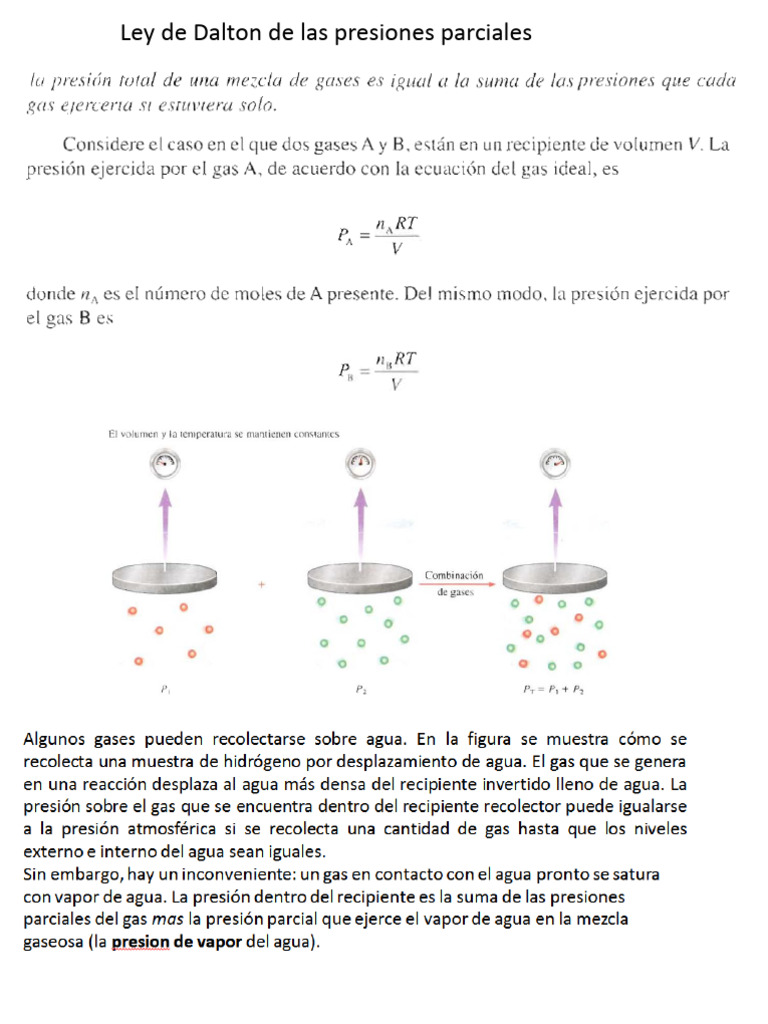 Ley de Dalton y Teoría de Gases | PDF
