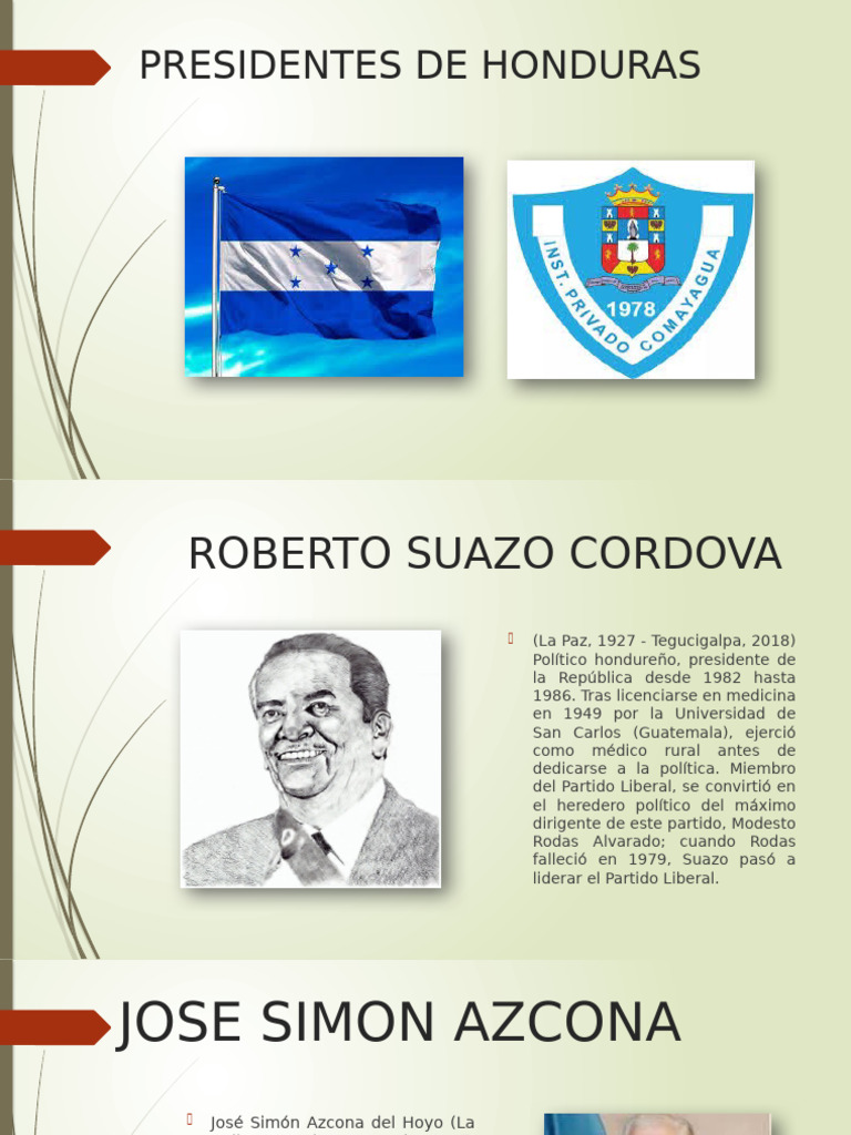 Presidentes de Honduras (1982-2022) | PDF | Honduras | Gobierno