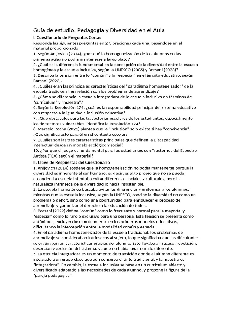 Inclusión Educativa y Diversidad en Aula | PDF | Inclusión (Educación ...