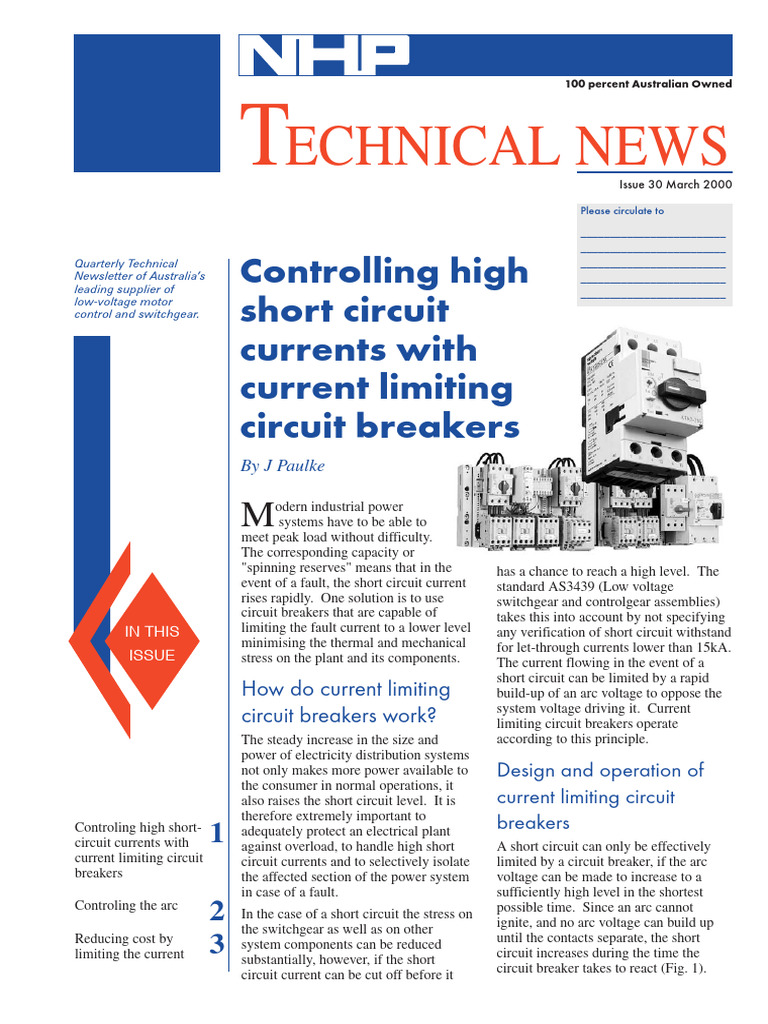 Current Limiting Circuit Breakers Explained | PDF | Electric Arc ...