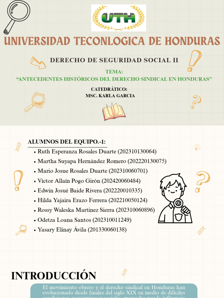 Historia del Derecho Sindical en Honduras | PDF | Sindicato | Derecho ...