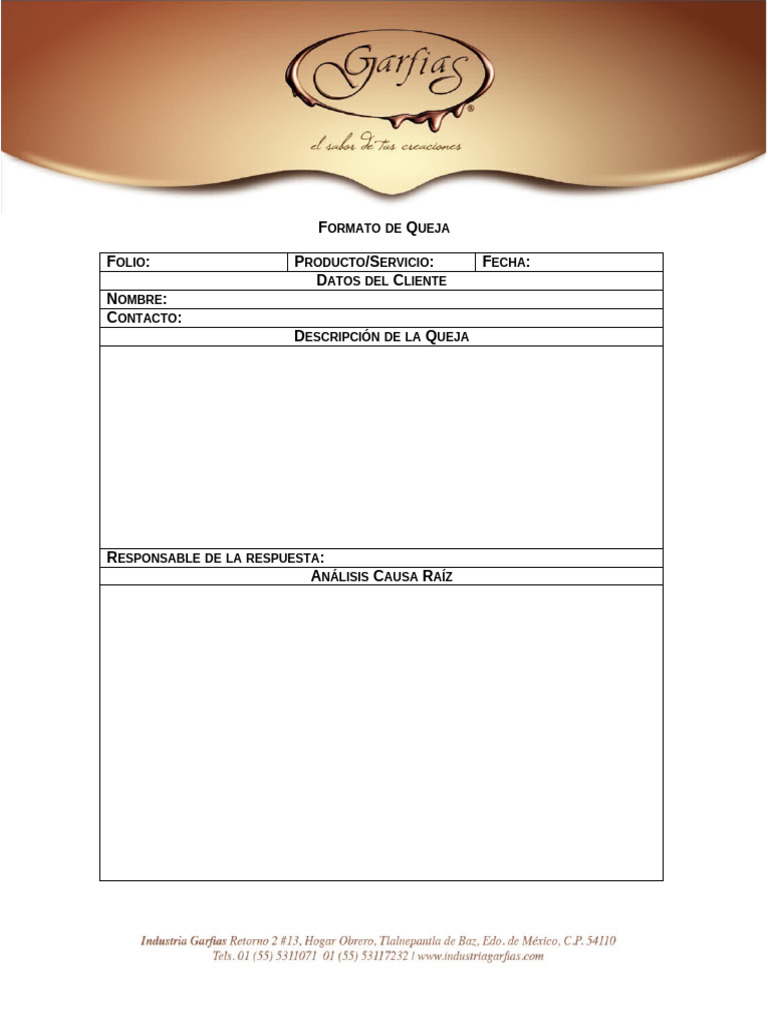 Formato de Queja | PDF