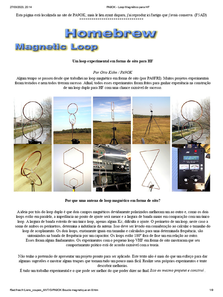 Loop Magnético HF: Construção e Dicas | PDF | Capacitor | Magnetismo