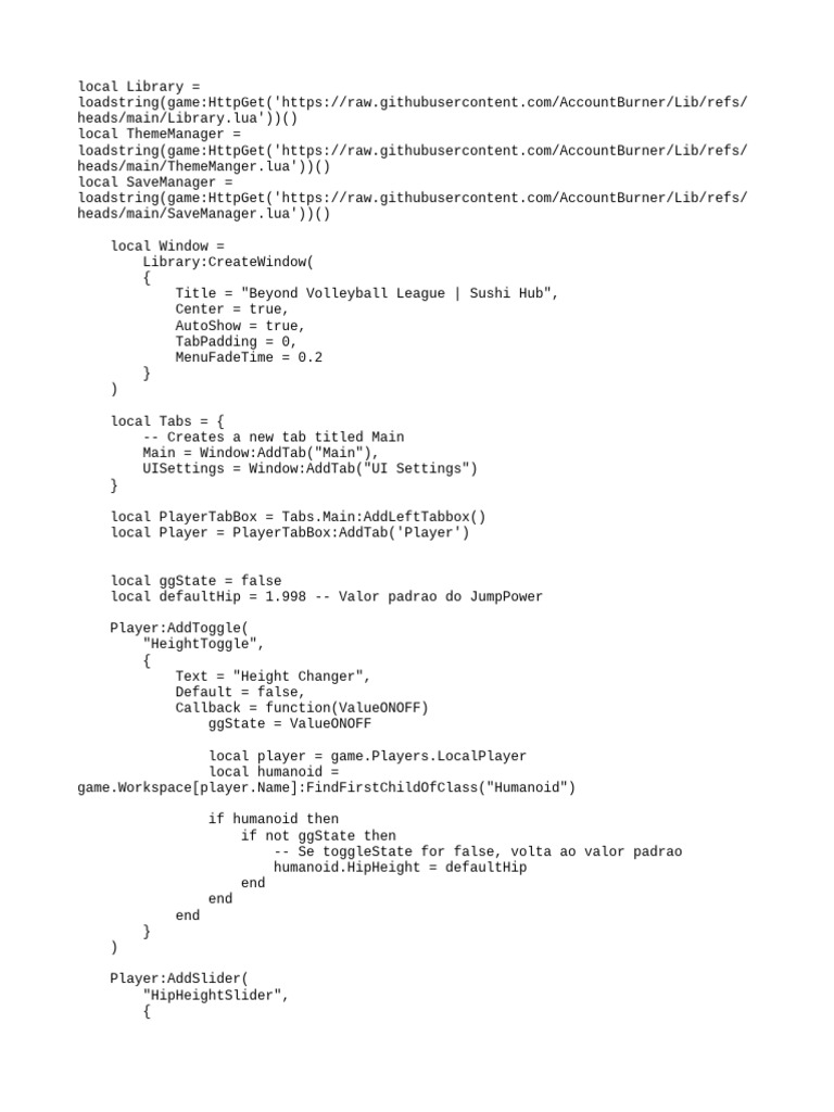 BVL Sushi Hub Script Overview | PDF