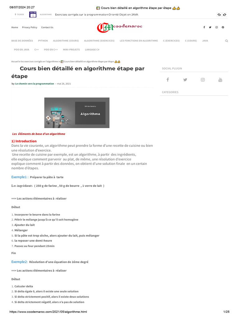 Introduction aux algorithmes et variables | PDF | Structure de contrôle ...