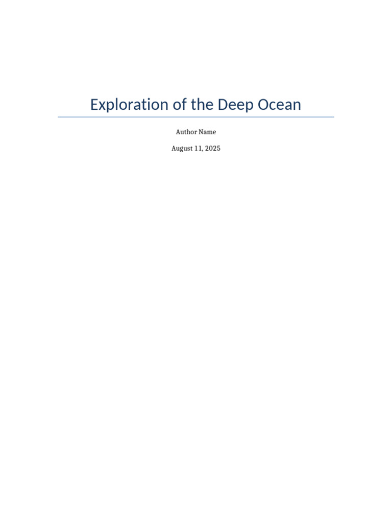 Exploration of the Deep Ocean | PDF | Statistics | Analysis