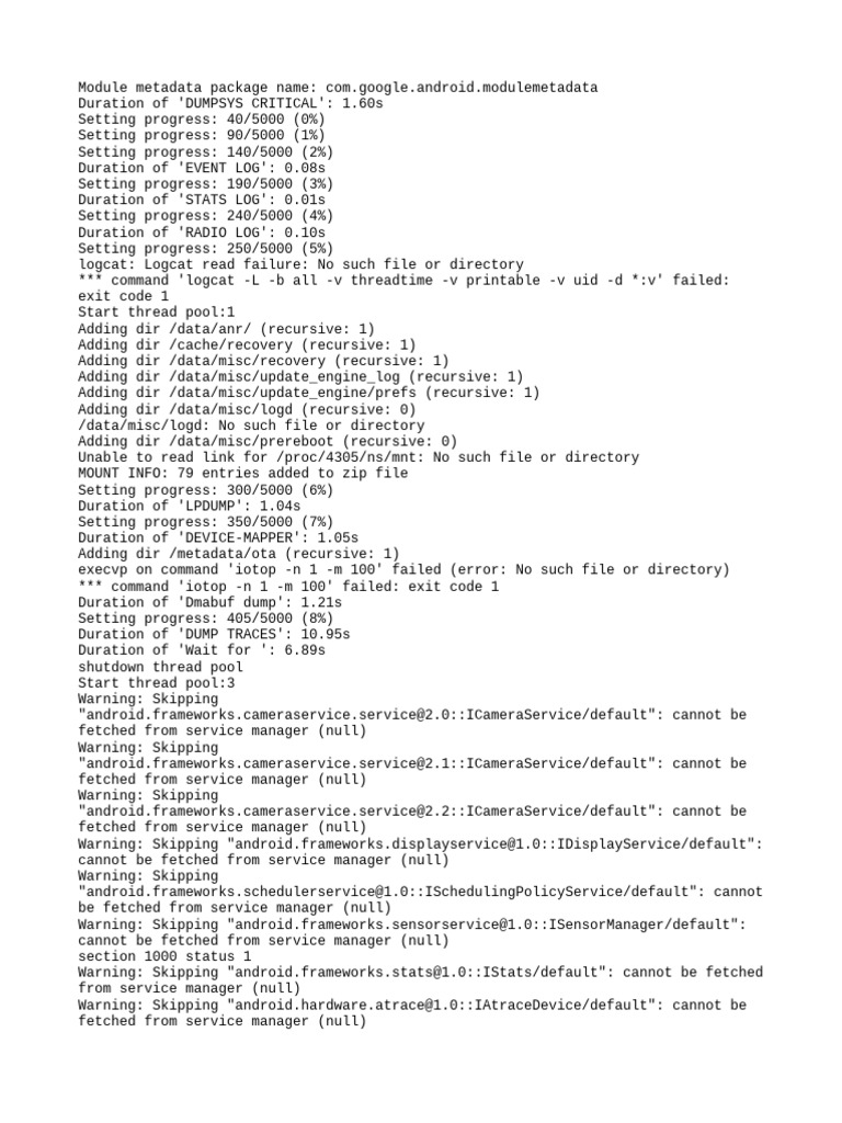 Dumpstate Log | PDF | Software | Operating System Technology