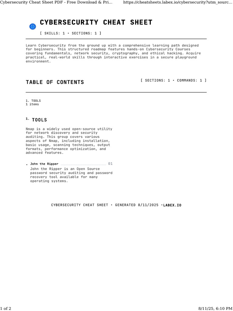 Beginner's Cybersecurity Learning Path | PDF