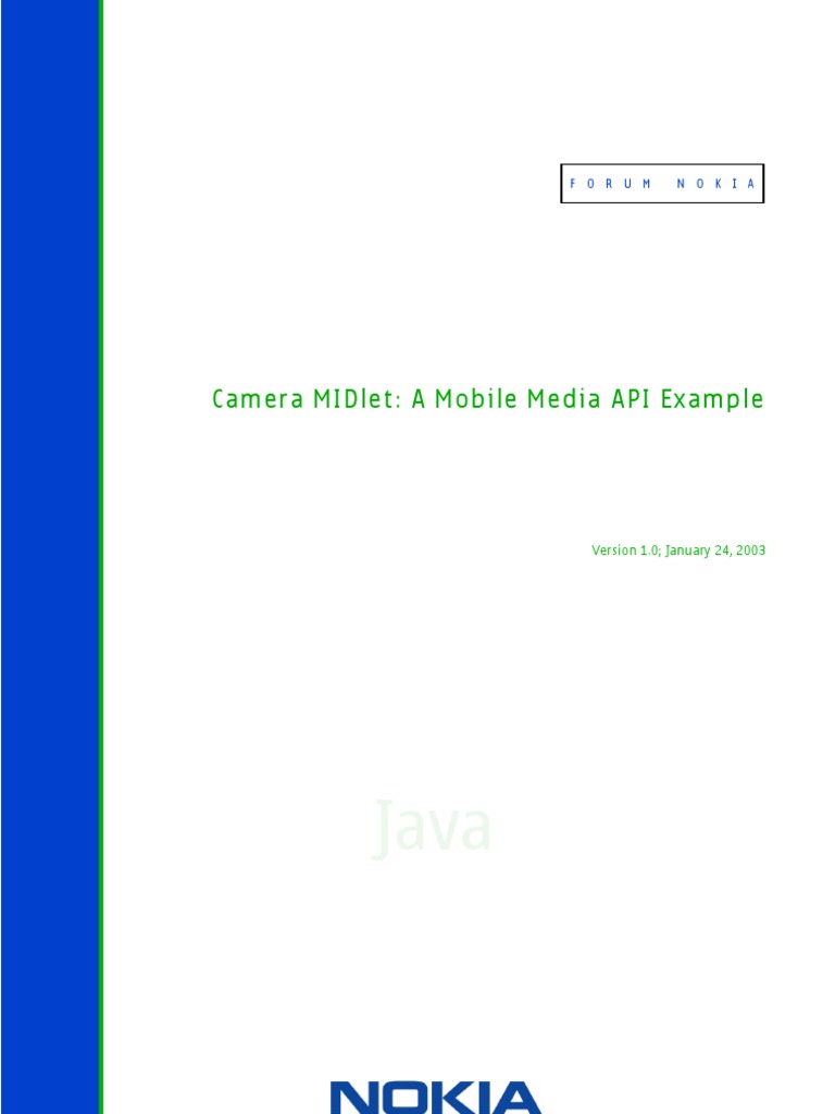 Camera MIDlet A Mobile Media API Example v1 0 en | PDF