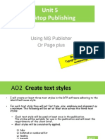 Unit 5 Desktop Publishing: Using MS Publisher or Page Plus