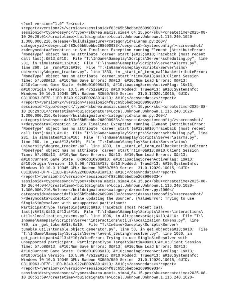 Sim Timeline Exception Report | PDF | Software | Computing