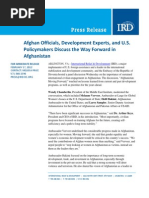 02-16 Afghan Officials, Development Experts, and U.S. Policymakers Discuss the Way Forward in Afghanistan