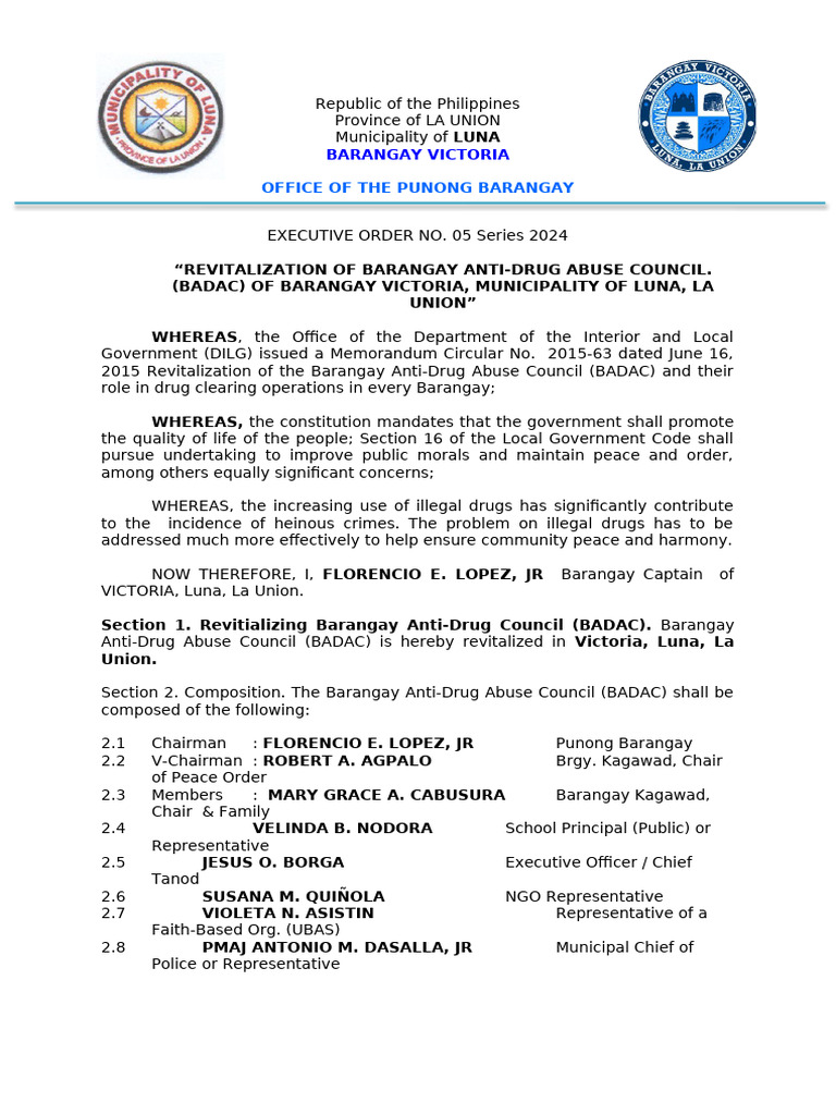 Revitalizing Anti-Drug Council in Luna | PDF
