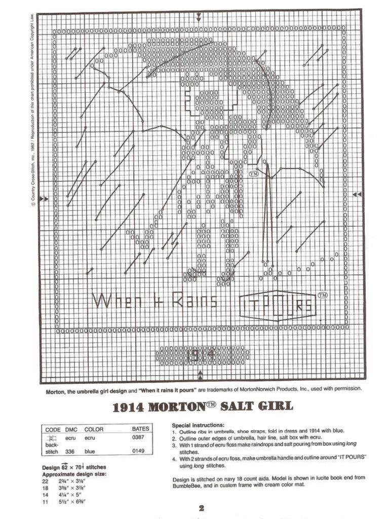 Morton Salt Cross Stitch Pattern | PDF