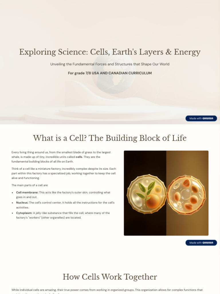Cells: The Control Center Explained | PDF | Earth | Plate Tectonics