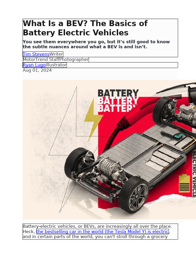 What Is a BEV | PDF | Electric Vehicle | Battery Charger