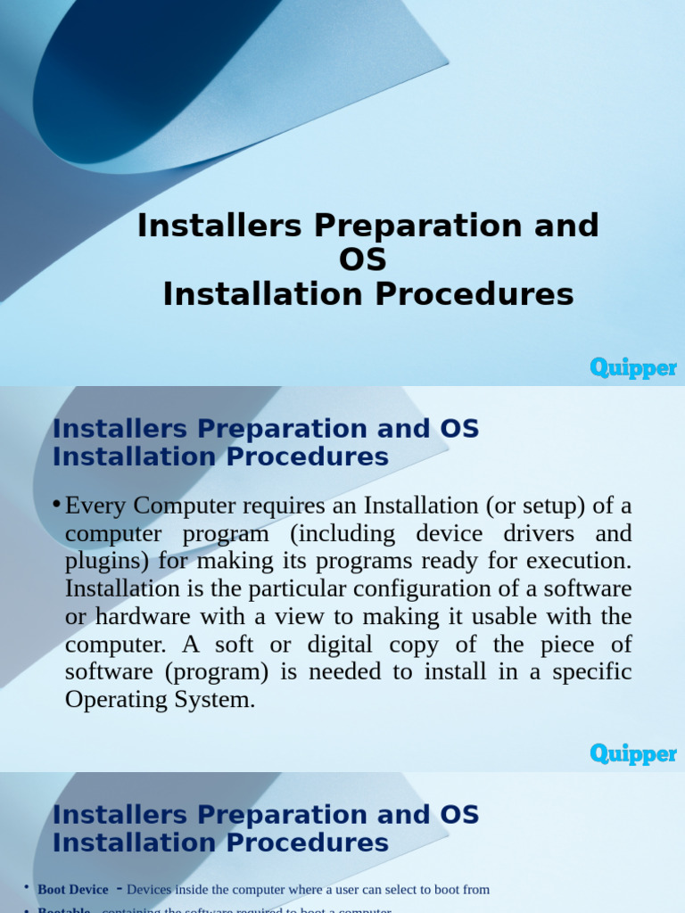 OS Installation and Bootable Device Guide | PDF | Installation ...