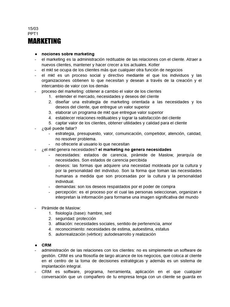 Fundamentos del Marketing y CRM | PDF | Marketing | Producto (Negocio)
