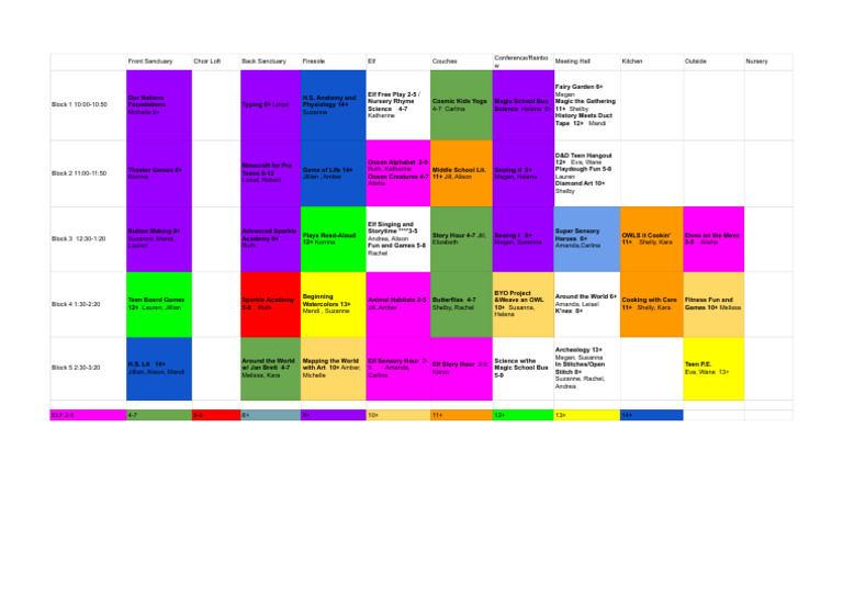 Children's Activity Schedule Overview | PDF
