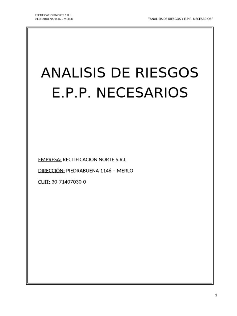 Análisis de Riesgos en Rectificadora Merlo | PDF | Seguridad y salud ...