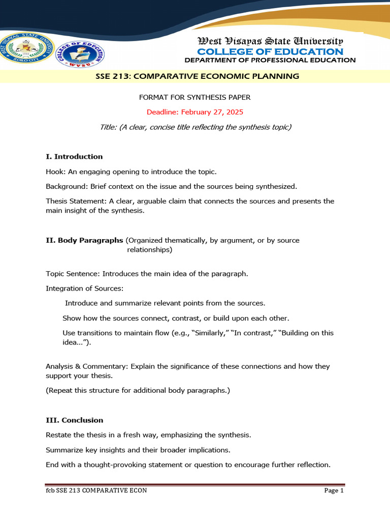 Synthesis Paper Format Guide | PDF | Cognition | Cognitive Science