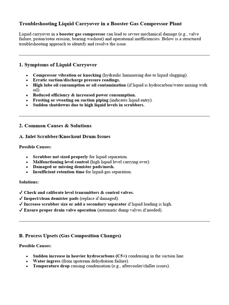 Troubleshooting Liquid Carryover Issues | PDF | Gases | Gas Technologies
