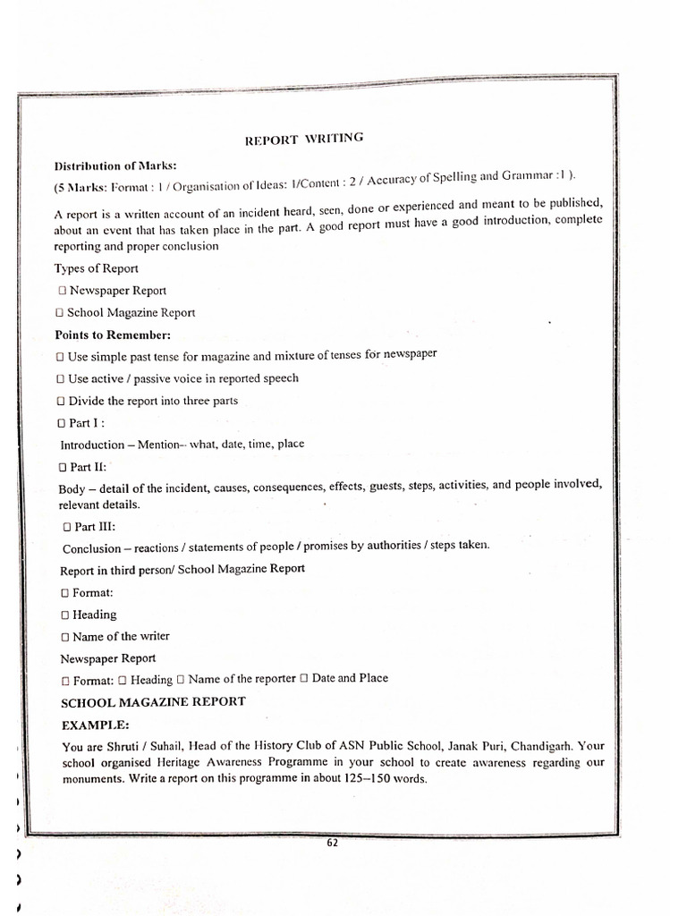 12th Cbse - Report Writing - 1 | PDF