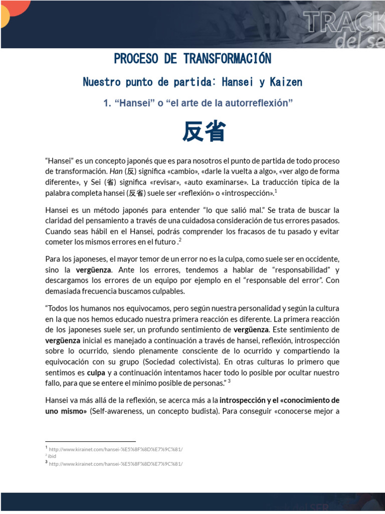 Hansei y Kaizen: Reflexión y Mejora Continua | PDF | Pensamiento ...
