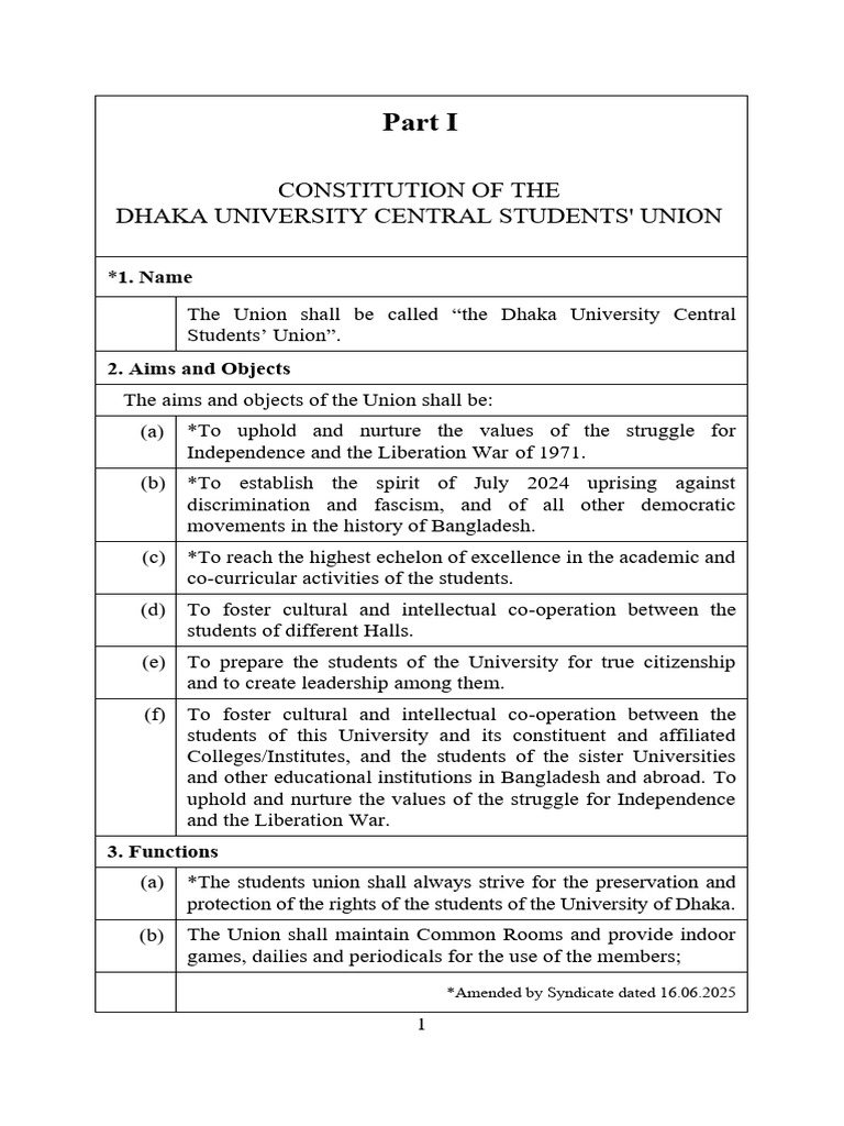 DUCSU Constitution Overview 2025 | PDF | Committee | Presidents Of The ...