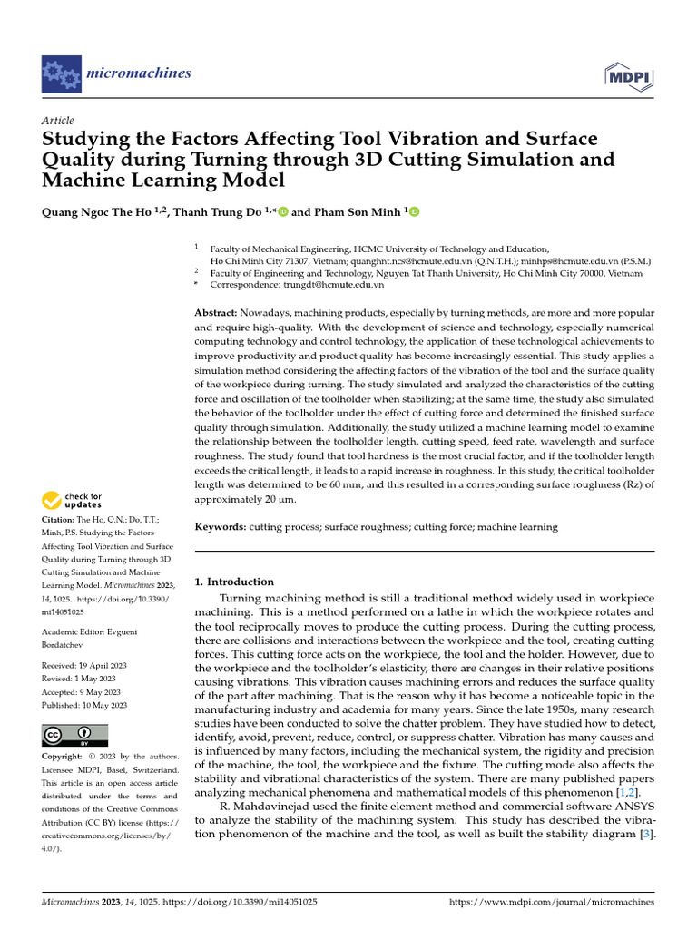 Tool Vibration and Surface Quality in Turning | PDF | Mechanical ...