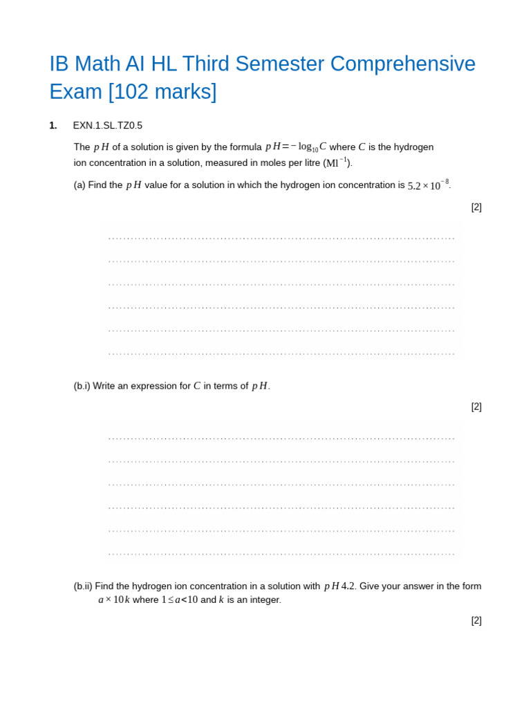 IB Math AI HL Comprehensive Exam Guide | PDF | Mathematics ...