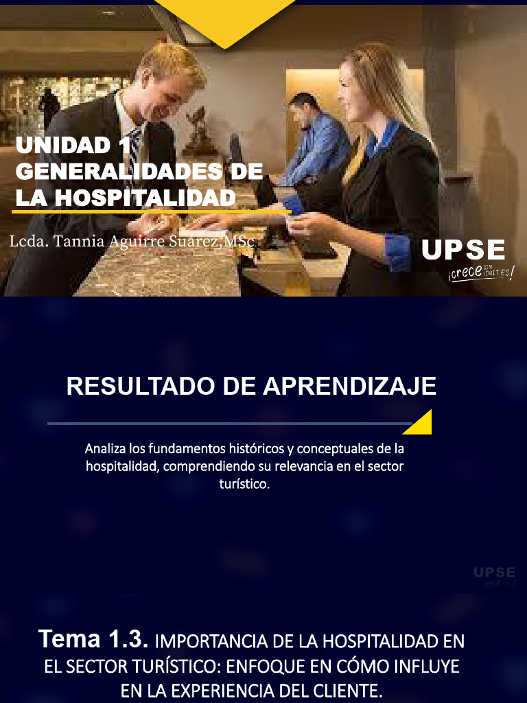 1.3.N Importancia de La Hospitalidad | PDF | Turismo | Hotel