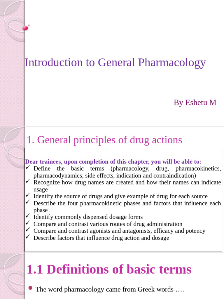 Introduction To General Pharmacology For Druggists | PDF ...